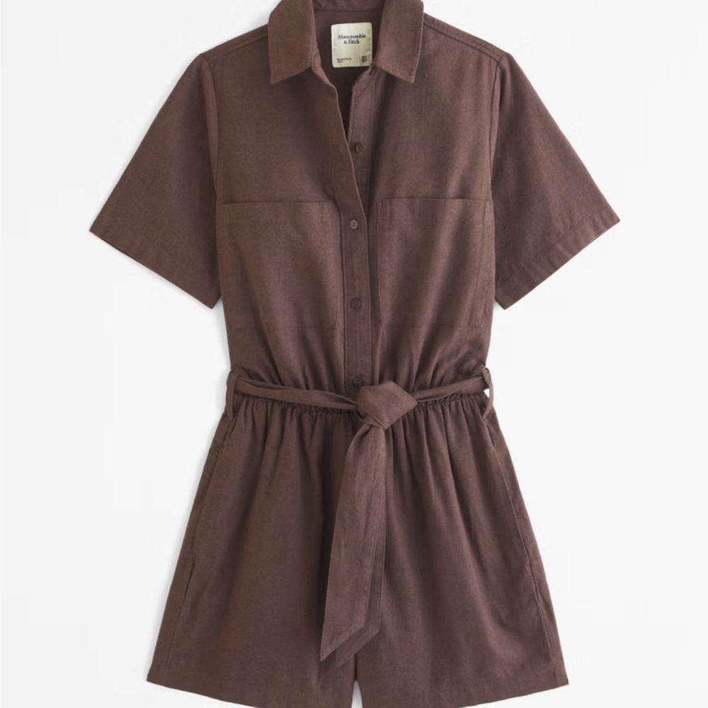 Abercrombie Brown Utility Romper
